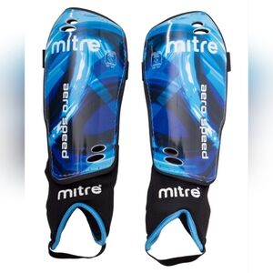 NEW Mitre Aero Speed Junior Blue Soccer Shin Guards